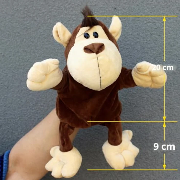 LOMTRATS Tier-Handpuppen Set für Kinder, inklusive Wolf, Tiger, Löwe und Affe mit Beinen, 30 cm hoch, ideal für Geschichtenerzählen und Unterricht – Bild 2