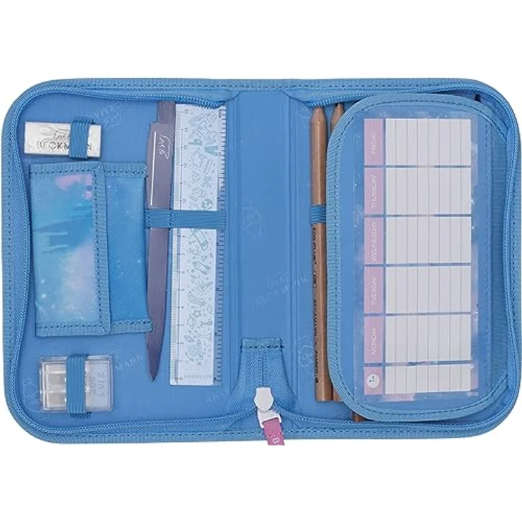 Beckmann, Federmappe Fairytale, mit Inhalt, Mäppchen Federtasche, Grundschule, 1. Klasse, Blue, nachhaltig aus recycelten Materialien – Bild 3