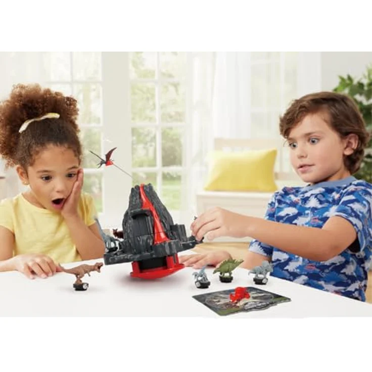 EPOCH Games Jurassic World Shaky Volcano, Geschicklichkeitsspiel mit 8 Dinosaurierfiguren für Kinder ab 4 Jahren – Bild 9