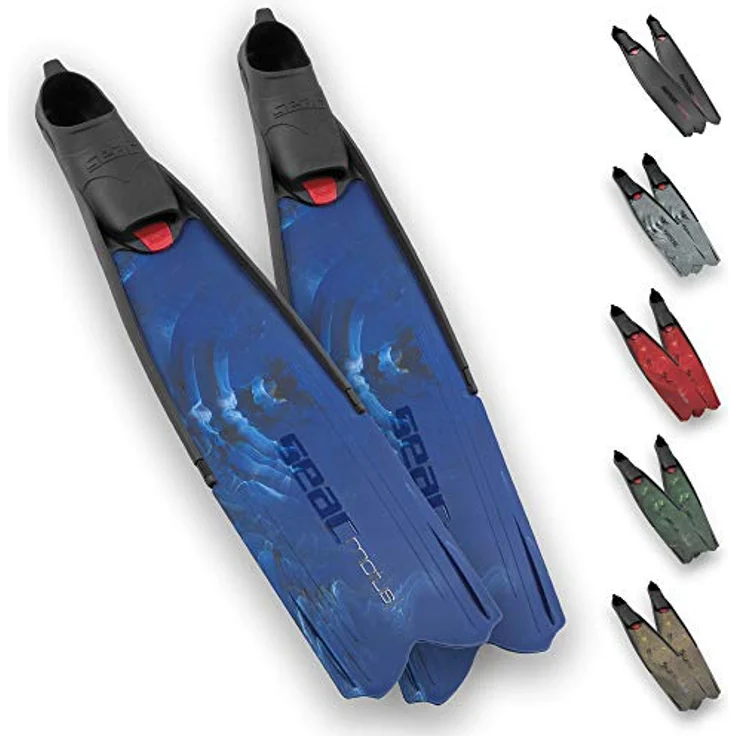 Seac Motus Langen Flossen Fußteil, Ideal für Tauchen und Apnöetauchen, camo blau, 39/40 – Bild 1