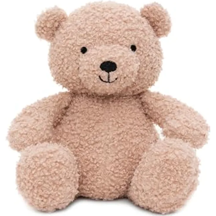 Jollein Kuscheltier Teddy Bear - Wild Rose-Rosa, super kuscheliges Bouclé Material, fest sitzend in Zuhörposition