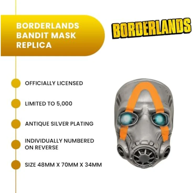 Fanattik Borderlands Bandit Mask, detailgetreue Replik für authentisches Cosplay, limitiert auf 5000 Stück, One Size – Bild 10
