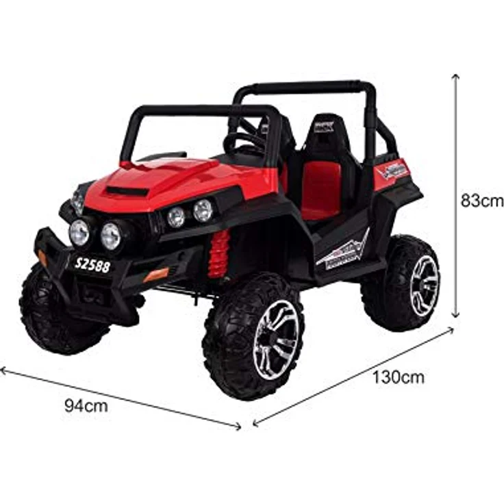 RIRICAR Kinderauto Elektro, NEU RSX Buggy, Rot, 2 Sitzer, Allradantrieb, 2x12 V Batterie – Bild 3