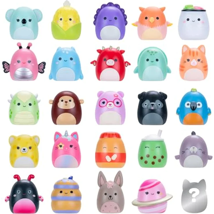 Jazwares Squishmallows Squish-a-longs, 25er Set von Sammelfiguren, 2,5 cm groß mit tragbaren Accessoires und Sammlerhandbuch – Bild 2