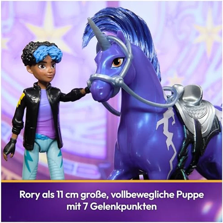 Spin Master Anziehpuppe Unicorn Academy - Rory & Einhorn Storm, mit beweglichen Gelenken und echter Mähne – Bild 4