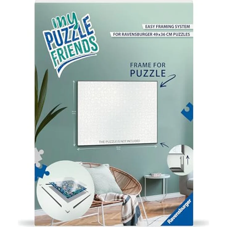 Ravensburger 12001247 Rahmen, weiß, 17900-Format 50 x 37 cm, passend für 500 Teile Puzzles, DIY Deko Kit – Bild 2