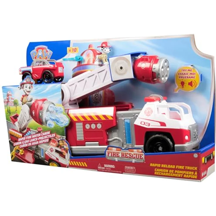 Spin Master Paw Patrol-Fire Rescue-Deluxe Feuerwehr, Spielzeugauto, lizenziertes Feuerwehrfahrzeug, bunt, 13,34 cm hoch – Bild 2