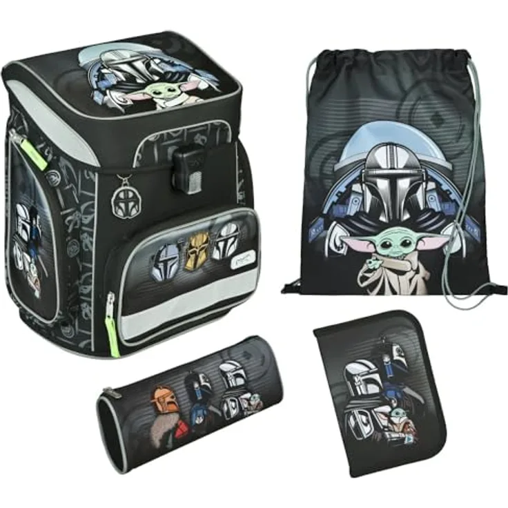 Scooli EasyFit Schulranzen-Set Star Wars, 5tlg. mit ergonomischer Passform und praktischer Innenaufteilung