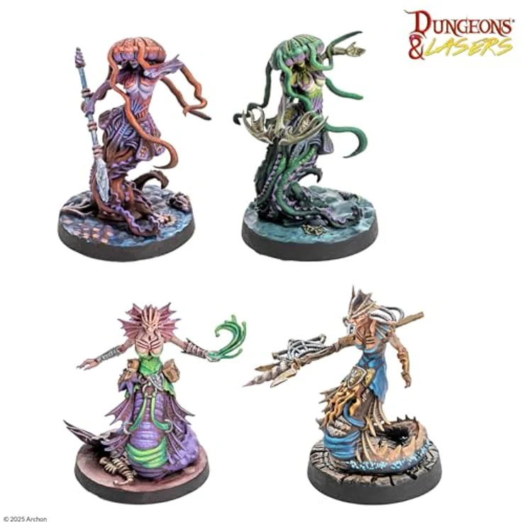 Dungeons & Lasers Kingdom of The Deep, DND Miniaturen Set mit 18 Modellen, 5E kompatibel, zum Malen und Zusammenbauen erforderlich, ab 14 Jahren – Bild 5