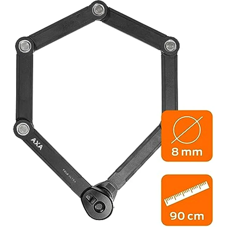 Axa Faltschloss Fold Ultra Länge 90 cm schwarz – Bild 3