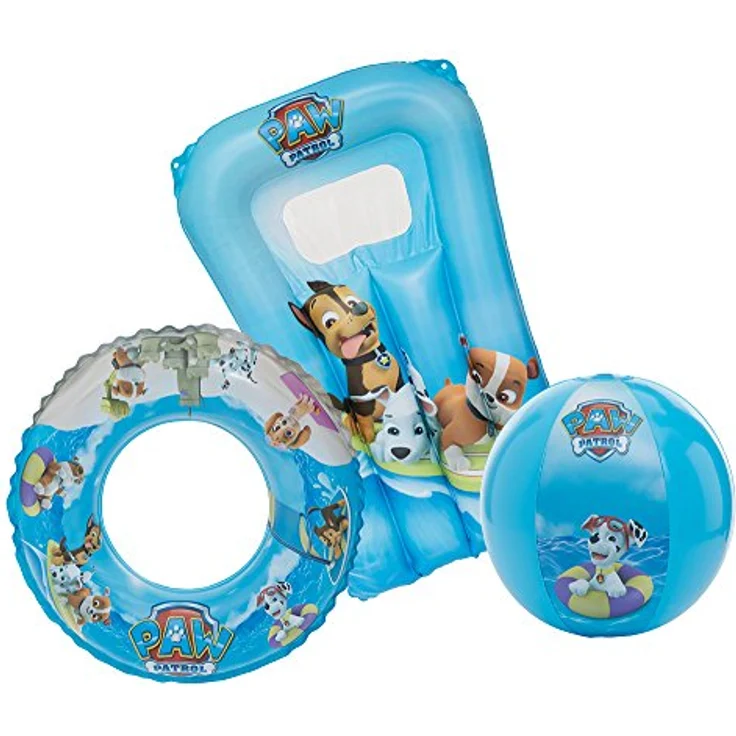 Happy People - Paw Patrol Strandset bestehend aus Wasserball, Schwimmring und Matratze – Bild 2