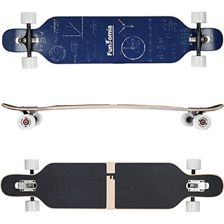 FunTomia Flex3 bis 68kg - Camber Longboard in Mathe-Design aus Ahornholz – Bild 2