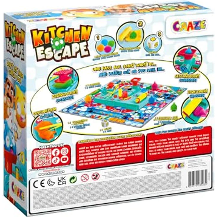 Craze Kitchen Escape, Brettspiel mit Gemüsefiguren aus Knete und Fallen auf dem Spielbrett – Bild 7