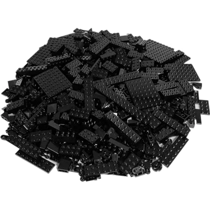 Stein-Experte Lego® Sondersteine – 100x Bausteine in Schwarz, gemischte Formen & Größen für kreative Bauprojekte