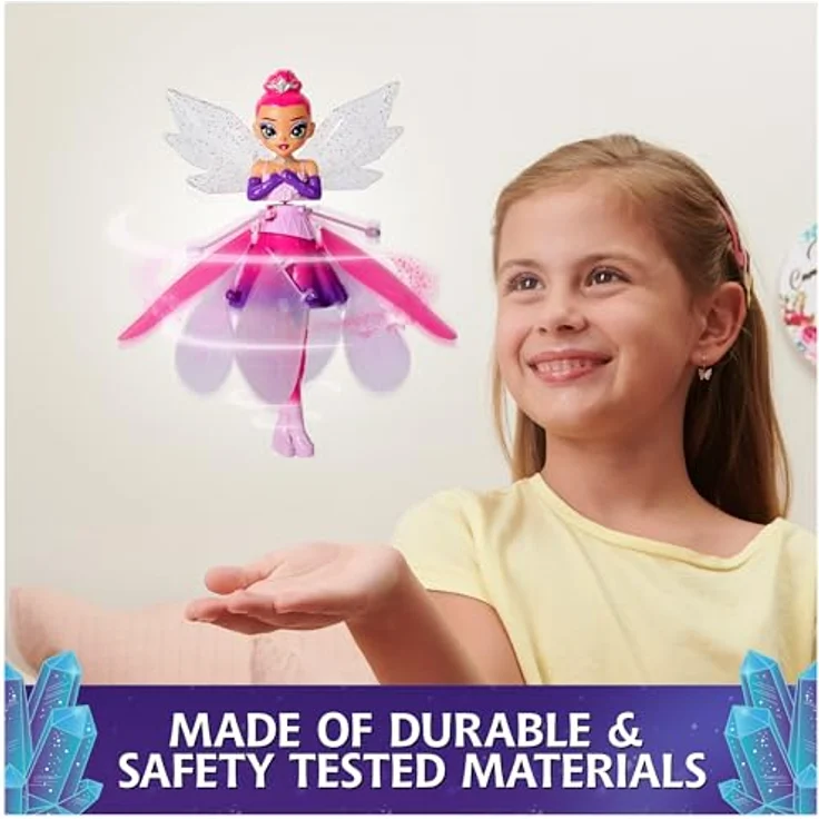 Spin Master Crystal Flyers Fliegende Fee 15 cm, rosa, interaktive fliegende Puppe mit Sensor und USB-Ladefunktion – Bild 7