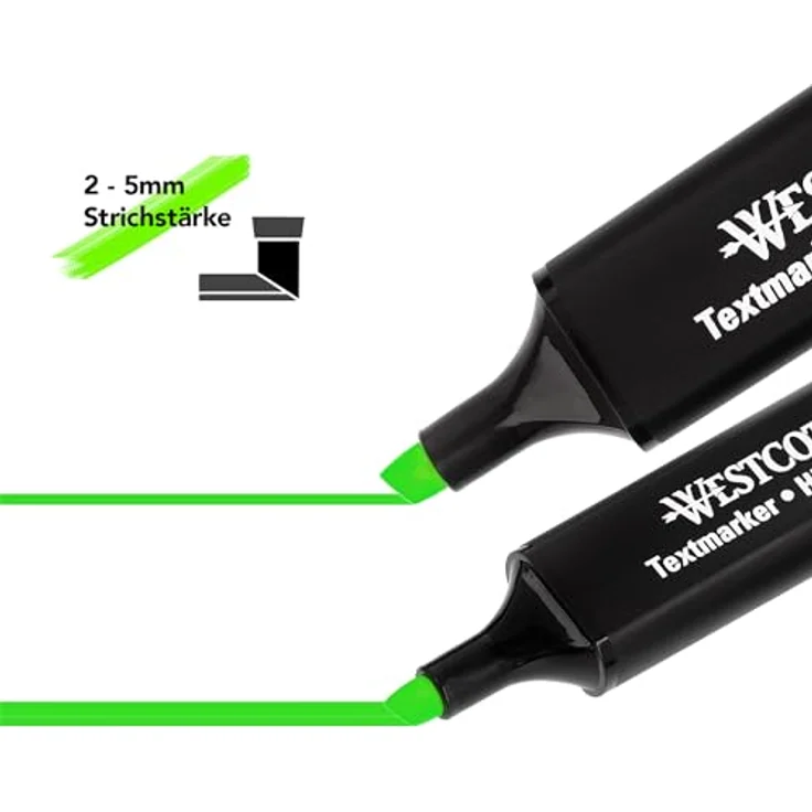 Westcott Textmarker 4 Stück in Grün, Gelb, Orange, Pink | 4er Pack Highlighter Marker in leuchtenden Farben | 2-5 mm Strichstärke | Premium Tinte aus Deutschland | E-744249 00 – Bild 4