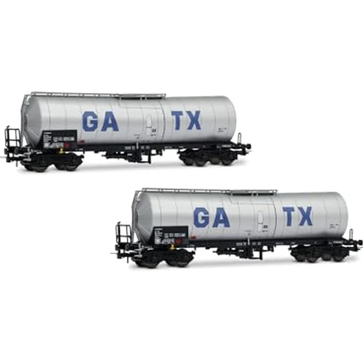 Rivarossi GATX 2-teiliges Set isolierter 4-achsiger Kesselwagen, silber, Ep. VI (Spur H0) – Bild 1