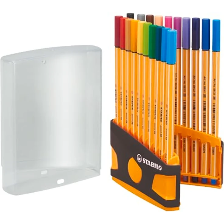 STABILO point 88 Fineliner, 20 Farben sortiert, 0,4 mm Strichbreite, wischfest, in Klappbox – Bild 1