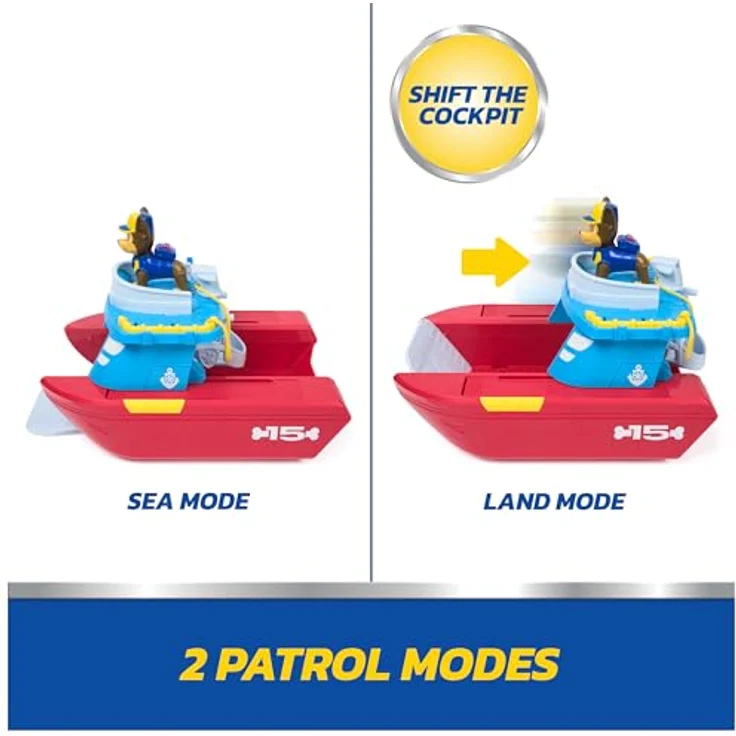 Paw Patrol PAW Sea Patroller, 23 cm Rettungsboot mit Chase Figur und Rettungs-Claw – Bild 4