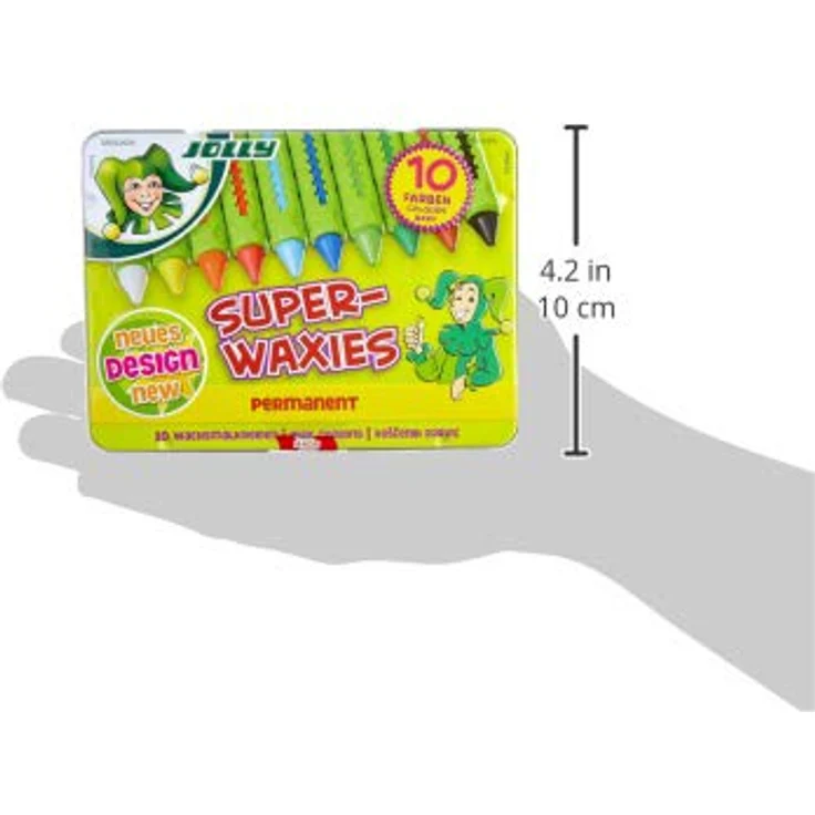 JOLLY Superwaxies Wachsmalkreiden |Permanent| 10 Stück im Metalletui – Bild 5