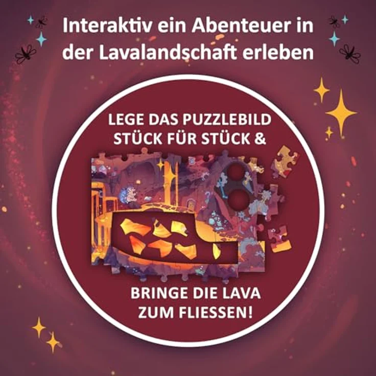 KOSMOS 684853 Adventure Puzzle In den Tiefen des Vulkans, 258 Teile, interaktives Abenteuerpuzzle für Kinder ab 8 Jahre, Abenteuergeschichte mit jedem Puzzleteil entdecken – Bild 5