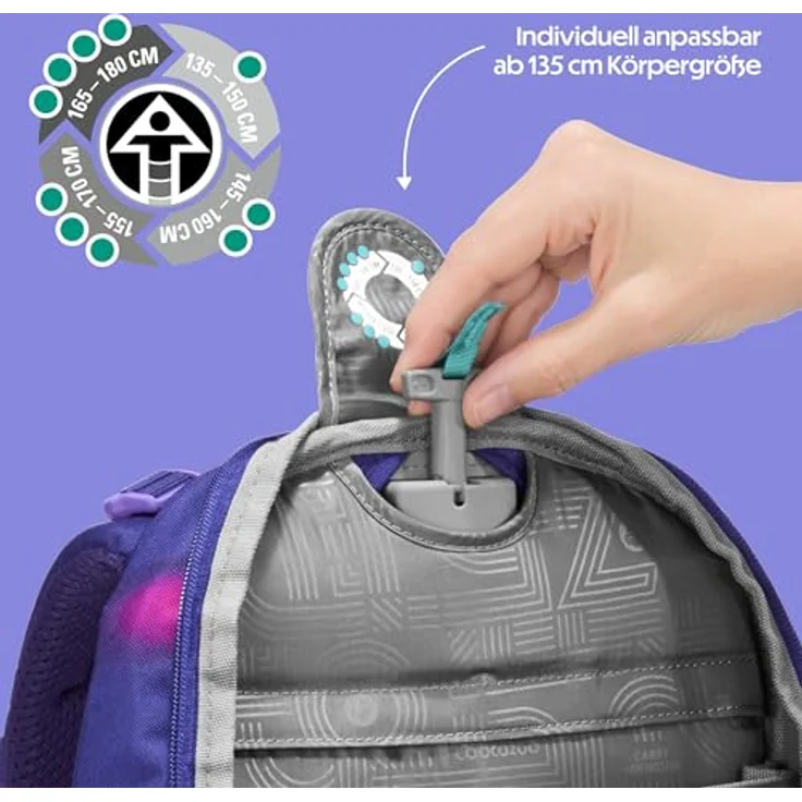 coocazoo Schulranzen PORTER, ergonomisch, größenverstellbar, 35 Liter Stauraum, mit EASY GROW SYSTEM – Bild 5