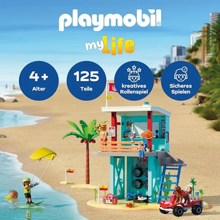 PLAYMOBIL Vacation on The Beach 71903, Rettungsturm mit Beach Buggy und umfangreichem Zubehör, Spielzeug für Kinder ab 4 Jahren, fördert Kreativität und Abenteuerlust – Bild 2