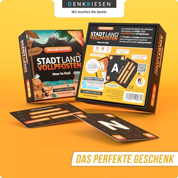 DENKRIESEN Stadt Land Vollpfosten® Das Kartenspiel – Urlaubs Edition | Ab 8 Jahren | 3-6 Spieler | Familienspiel – Bild 5
