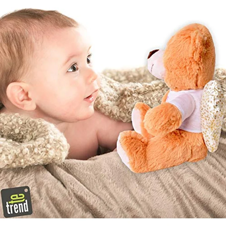 TE-Trend Schutzengel Kinder Plüsch Engel Kuscheltier Schutzengelbär Glücksbär Teddy Teddybär Glücksbringer Geschenk Rosa – Bild 5