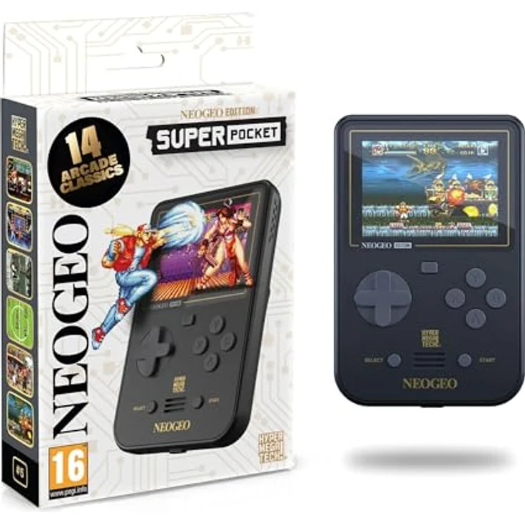 Blaze Entertainment HyperMegaTech! Super Pocket NEOGEO Edition, tragbare Spielkonsole mit 14 vorinstallierten NEOGEO-Spielen, USB-C-Ladung, 4+ Stunden Akkulaufzeit, 2,8 Zoll IPS Bildschirm – Bild 4