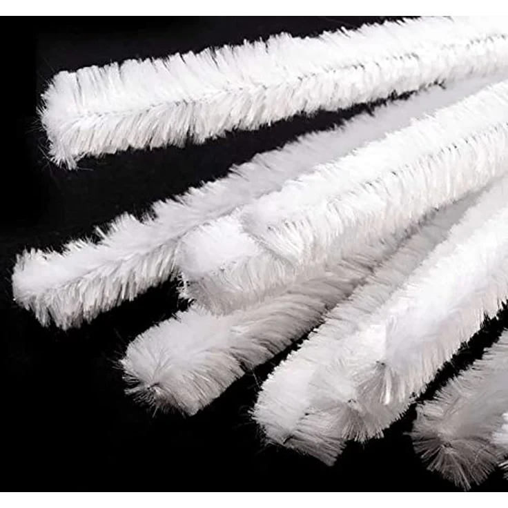 15 Pfeifenreiniger 15mm x 30cm Pfeifenputzer Biegeplüsch Chenilledraht Bastelchenille, Farbe:weiß – Bild 1