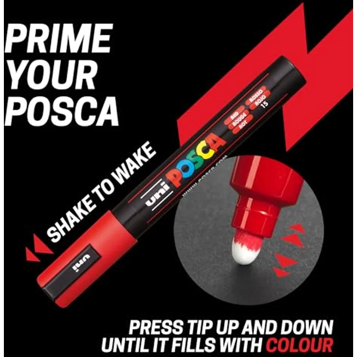 POSCA Uni-Ball 186840, Marker Set mit 40 Acrylstiften in verschiedenen Strichbreiten, wasserfest und hochpigmentiert – Bild 4