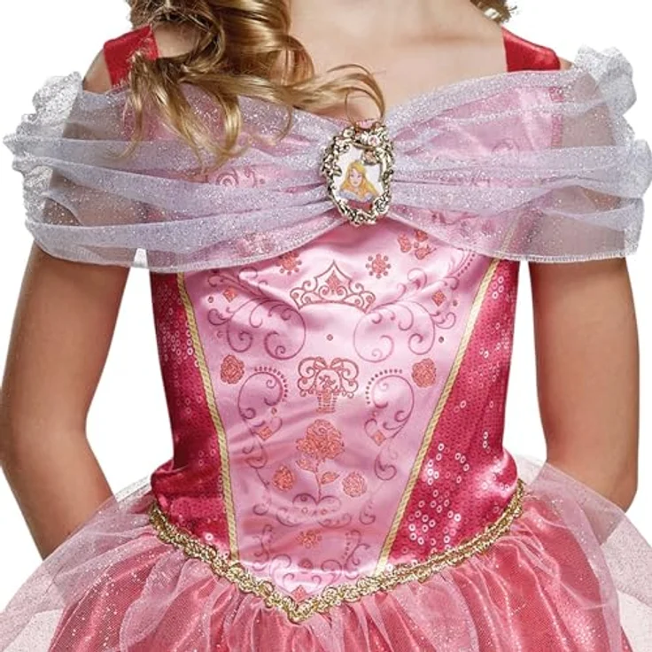 Disguise Disney Princess Aurora Kinderkostüm Classic XS (3-4), Offiziell lizenziert, Schimmerndes Oberteil und Schößchenrock – Bild 3