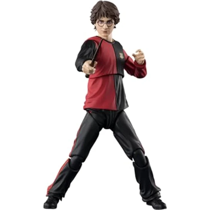 TAMASHII NATIONS Harry Potter S.H.Figuarts Actionfigur, 16 cm mit Zauberstab, Zaubereffekten und austauschbaren Gesichtsteilen, offiziell lizenziertes Produkt aus "Harry Potter und der Feuerkelch" – Bild 1