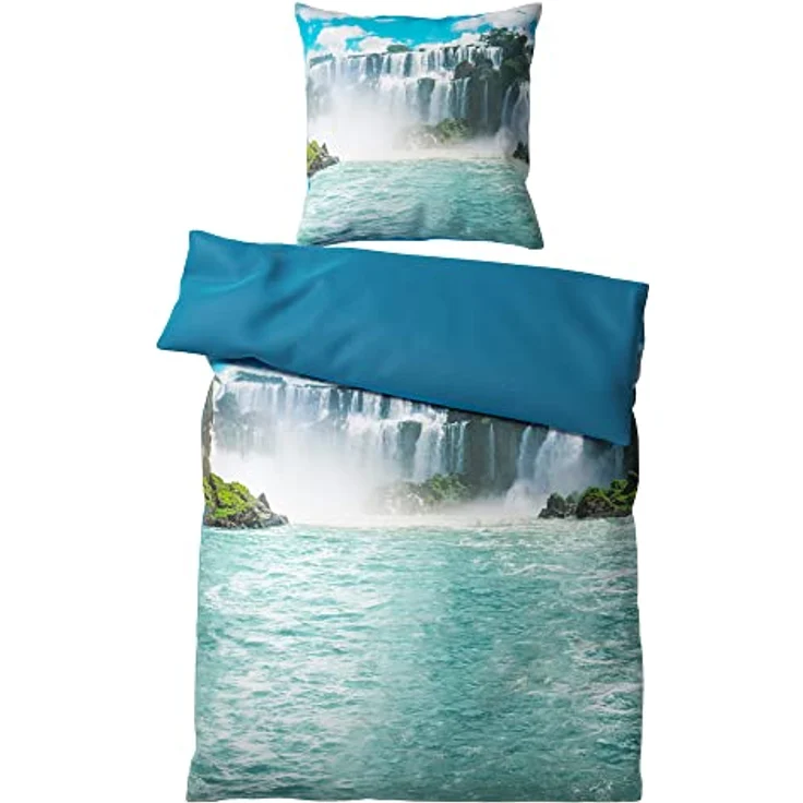 Sanilo® Bettwäsche 135x200 cm, 100% feinste Baumwolle, Wassserfall Design, Oeko-TEX Zertifiziert – Bild 3
