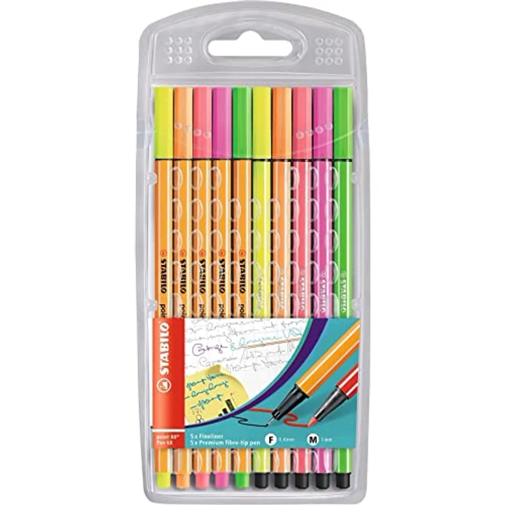 Fineliner & Filzstifte - STABILO point 88 + Pen 68 - 10er Pack - Neonfarben – Bild 1