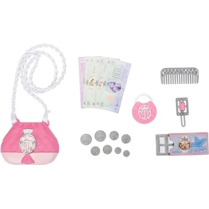 Jakks Pacific Disney Princess Mini-Handtasche aus PVC-Vinyl mit 4-5 Glamour-Accessoires, pink – Bild 6