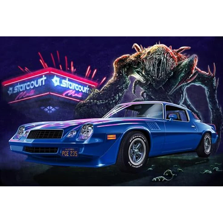 Revell Stranger Things Chevy Camaro Z/28, Modellfahrzeug im Maßstab 1:24 mit detailliertem mehrteiligen Motor und authentischen Abziehbildern – Bild 2