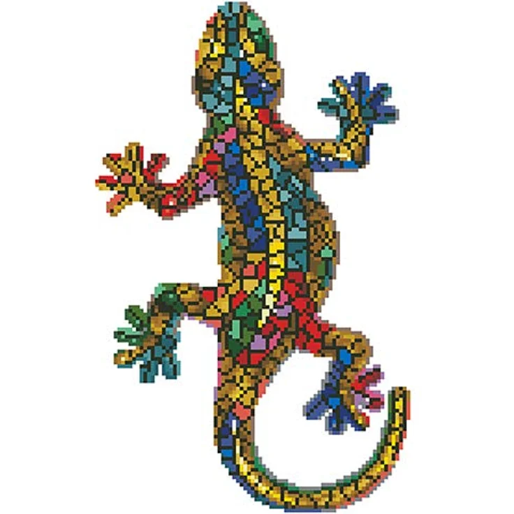 DIAMOND DOTZ DD6.002 - Original 5D Diamond Painting Set Regenbogen Gekko, Kreativset mit 4.958 Diamant Mosaiksteinen, Malset ca. 41 x 27 cm, DIY Komplettset für Erwachsene und Kinder ab 8 Jahren – Bild 2