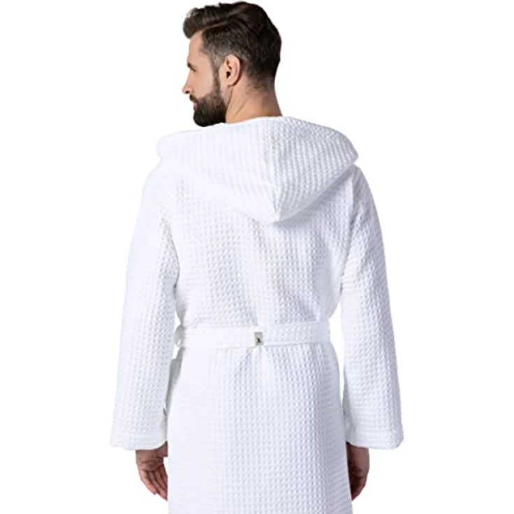MÖVE Kapuzenmantel möve Piquée, Weiß, Gr. XL, unisex, Oeko-Tex® Standard 100, aus 100% Baumwolle, schnelltrocknend und saugfähig – Bild 3