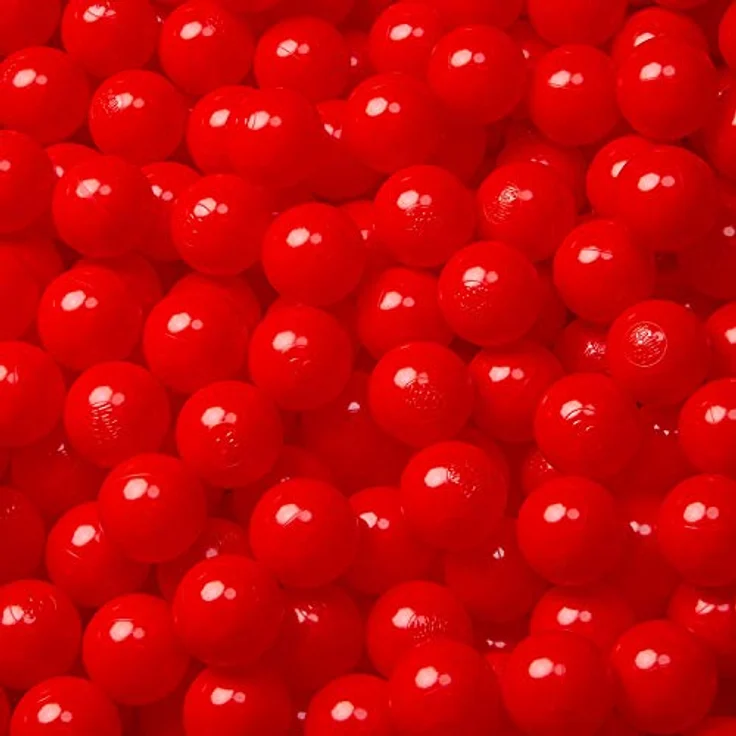 KiddyMoon 200 Kunststoffbälle ∅ 6 cm für Bällebad, rot, BPA-frei, Made in EU, Eurofins-zertifiziert – Bild 2