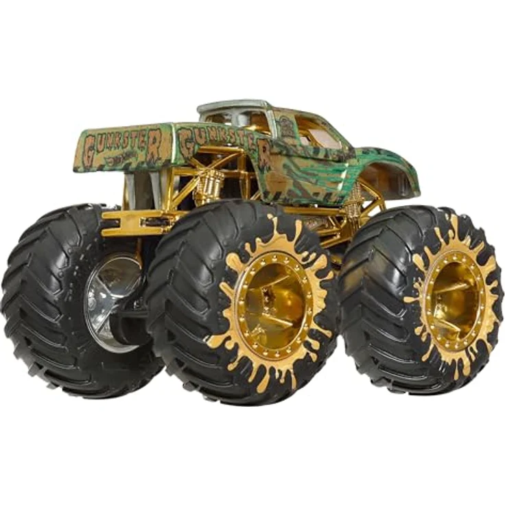 Hot Wheels Monster Trucks 1:64 Bigfoot Trophy Champion, Metall-Spielzeug-Truck mit goldfarbenen Akzenten und Sammlerstücken – Bild 4