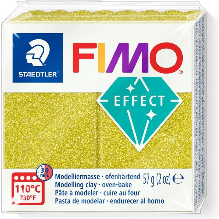 FIMO Modelliermasse effect Glitter, 57 g - FIMO, stilvolle Kreativarbeit mit Glitterpartikeln