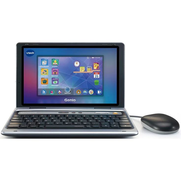 Vtech® Kindercomputer School & Go, Genio Lernlaptop XL silber mit 40 Lernspielen und 8 GB Speicherplatz – Bild 1