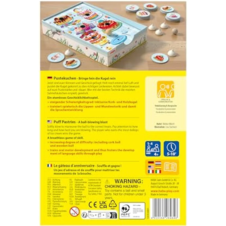 HABA 1307030001 Pustekuchen, bunt - Spiel zur Förderung der Mundmotorik und Geschicklichkeit, ideal für Kinder ab 4 Jahren – Bild 2
