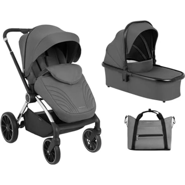 Kikkaboo Kara 2 in 1 Kinderwagen, Babywanne und Sportsitz, verstellbar, faltbar, inkl. Wickeltasche, geeignet ab Geburt bis 22 kg – Bild 2