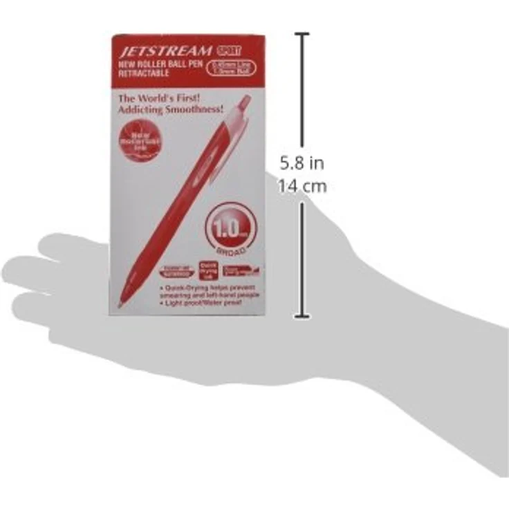 Uni-ball Jetstream Sport, Flüssigtintenstifte 1mm, rot, 12er Pack – Bild 2