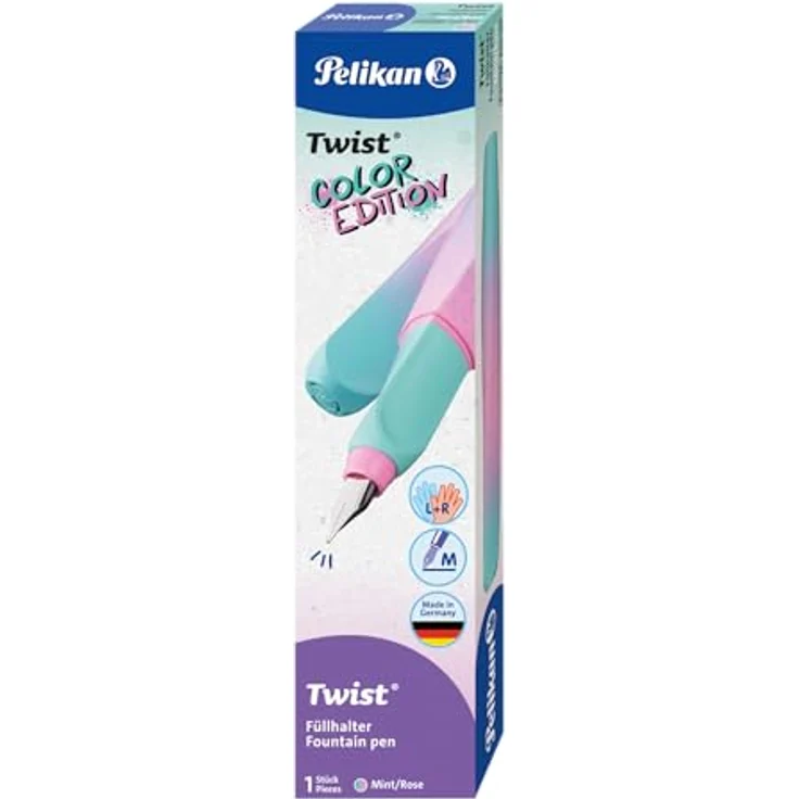 Pelikan Twist Füllhalter Color Edition, Ergonomischer Schulfüller für Rechts- & Linkshänder mit rutschfester Griffzone, modernes Design – Bild 7