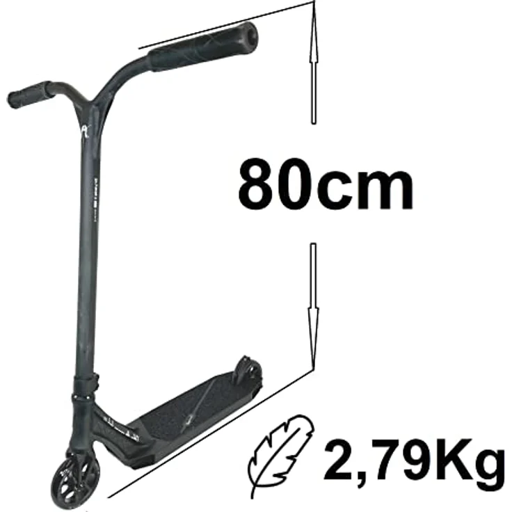 Ethic DTC Stuntscooter Ethic DTC Erawan V2 S Stunt-Scooter H=80cm 2,79kg Schwarz, Aluminium Deck, Dryade V2 Lenker, Legion V2 Gabel – Bild 3