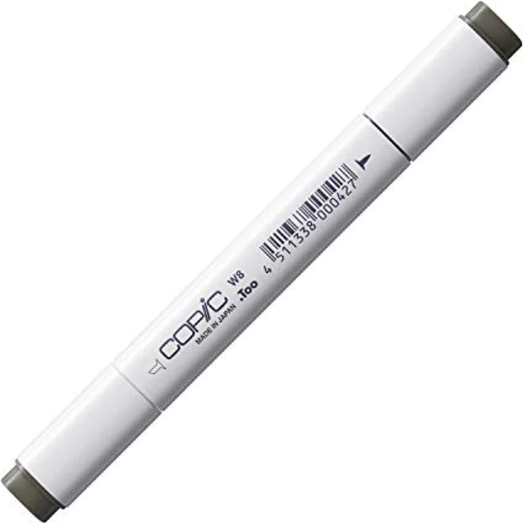 Copic Classic Marker Typ W - 8, warm gray No. 8, professioneller Layoutmarker mit breiter und feiner Spitze, nachfüllbar und umweltfreundlich – Bild 1